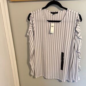 Banana Republic Black and White Pinstripe Blouse